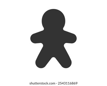 Christmas ginger cookie silhouette illustration.