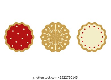 Christmas, ginger cookies. Traditional holiday baked goods. Vector illustration on white background.