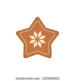 Christmas ginger star cookies. Vector graphics