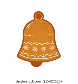 christmas gingerbread bell - vector illustration