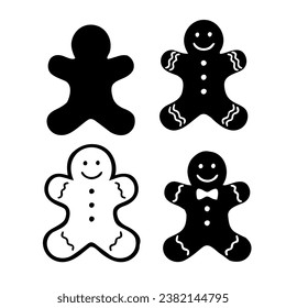 Christmas Gingerbread  black and white colour