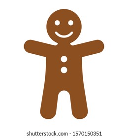 Christmas gingerbread boy icon isolated on white background. Vector illustration. Eps 10.