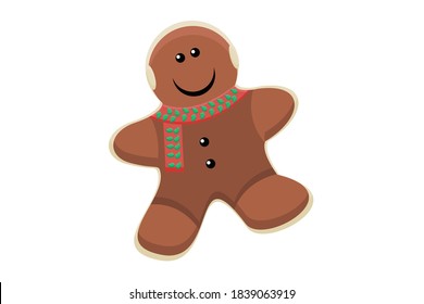 Pan de pan de jengibre de Navidad con bufanda