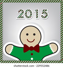 Christmas gingerbread card 2015, vector