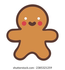 christmas gingerbread character isolated illustration