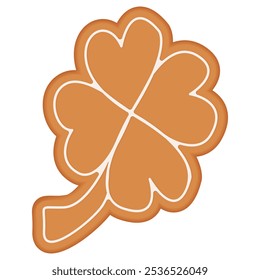 Christmas gingerbread clover leaf for decorating winter gingerbread illustrations