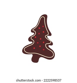 Christmas gingerbread cookie doodle icon.