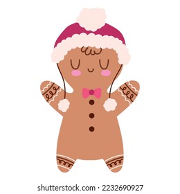 christmas gingerbread cookie icon isolated
