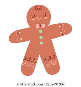 christmas gingerbread cookie icon isolated