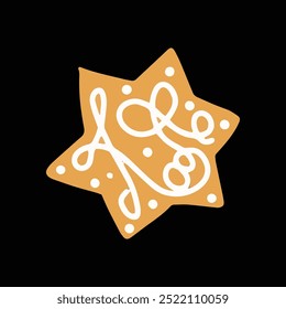 Christmas Gingerbread Cookie isolated on white backgound