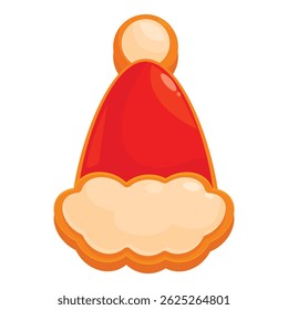 Biscoito de biscoito de gengibre de Natal que parece delicioso com glacê vermelho e branco