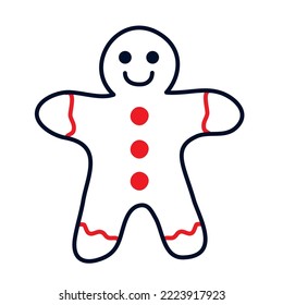 christmas gingerbread cookie vector image with white background