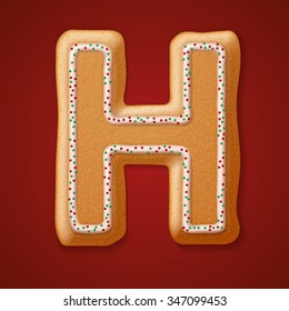 Christmas gingerbread cookies alphabet. Vector illustration 