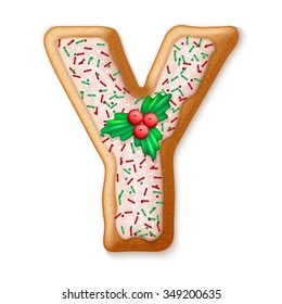 Christmas gingerbread cookies alphabet. Vector illustration EPS10