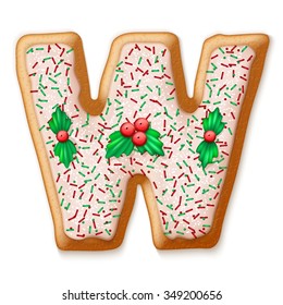 Christmas gingerbread cookies alphabet. Vector illustration EPS10