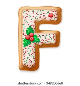 Christmas gingerbread cookies alphabet. Vector illustration EPS10