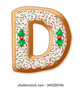 Christmas gingerbread cookies alphabet. Vector illustration EPS10