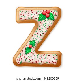 Christmas gingerbread cookies alphabet. Vector illustration EPS10