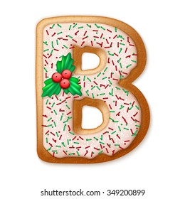 Christmas gingerbread cookies alphabet. Vector illustration EPS10