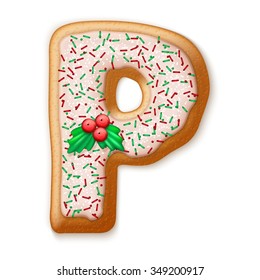 Christmas gingerbread cookies alphabet. Vector illustration EPS10