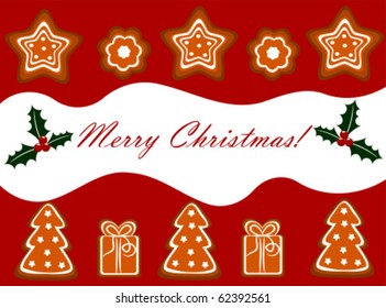 Christmas gingerbread cookies background