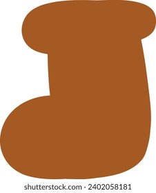 Christmas gingerbread cookies in boots shape isolated on white background. Vector for your Christmas design and decor.