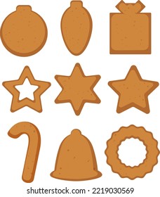 Christmas gingerbread cookies collection illustration