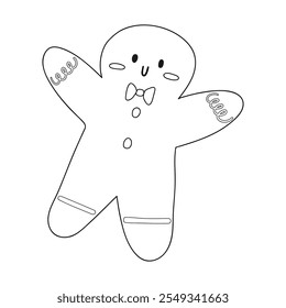 Christmas gingerbread cookies coloring page for kids. Gingerbread Man illustration. Christmas cookies. Christmas holiday worksheets printable.