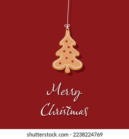 Christmas gingerbread cookies design. Merry Christmas banner, cards or background, design template.