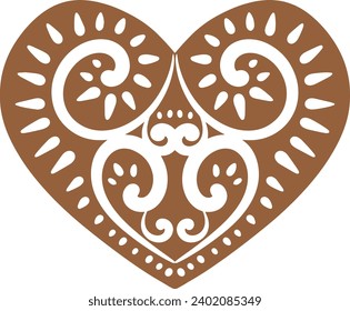 Christmas gingerbread cookies in heart shape isolated on white background. Vector for your Christmas design and decor.