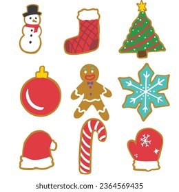 Christmas Gingerbread cookies homemade snowman candy christmas trees snow shoes