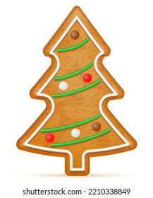 christmas gingerbread cookies for new year's holiday celebration vector illustration isolated on white background