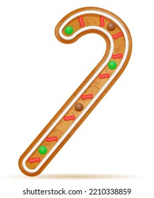 christmas gingerbread cookies for new year's holiday celebration vector illustration isolated on white background