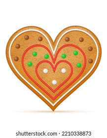 christmas gingerbread cookies for new year's holiday celebration vector illustration isolated on white background