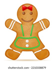 christmas gingerbread cookies for new year's holiday celebration vector illustration isolated on white background