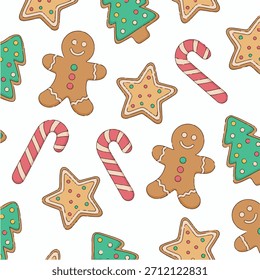 Biscoitos de gengibre de Natal padrão sem costura