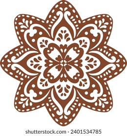 Christmas gingerbread cookies in star shape isolated on white background. Vector for your Christmas design and decor. 