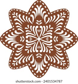 Christmas gingerbread cookies in star shape isolated on white background. Vector for your Christmas design and decor. 