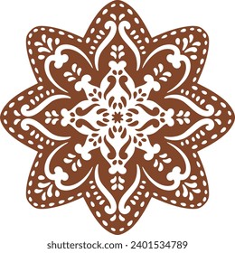 Christmas gingerbread cookies in star shape isolated on white background. Vector for your Christmas design and decor. 