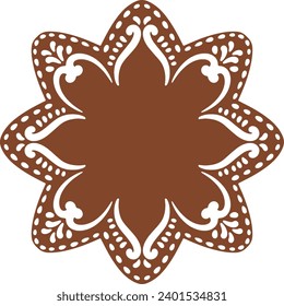 Christmas gingerbread cookies in star shape isolated on white background. Vector for your Christmas design and decor. 