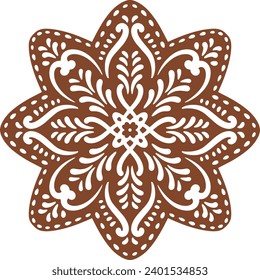 Christmas gingerbread cookies in star shape isolated on white background. Vector for your Christmas design and decor. 
