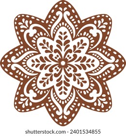 Christmas gingerbread cookies in star shape isolated on white background. Vector for your Christmas design and decor. 