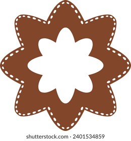 Christmas gingerbread cookies in star shape isolated on white background. Vector for your Christmas design and decor. 