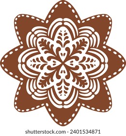 Christmas gingerbread cookies in star shape isolated on white background. Vector for your Christmas design and decor. 