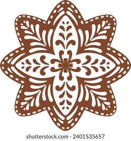 Christmas gingerbread cookies in star shape isolated on white background. Vector for your Christmas design and decor.