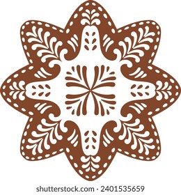 Christmas gingerbread cookies in star shape isolated on white background. Vector for your Christmas design and decor.