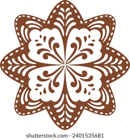Christmas gingerbread cookies in star shape isolated on white background. Vector for your Christmas design and decor.