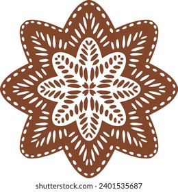 Christmas gingerbread cookies in star shape isolated on white background. Vector for your Christmas design and decor.