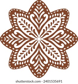 Christmas gingerbread cookies in star shape isolated on white background. Vector for your Christmas design and decor.