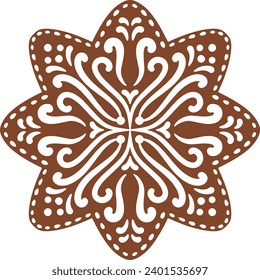 Christmas gingerbread cookies in star shape isolated on white background. Vector for your Christmas design and decor.